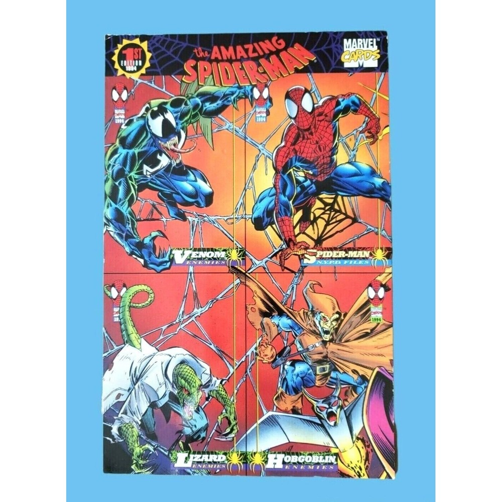 1994 Amazing Spiderman 1st Ed. Uncut 4 Promo Sheet Marvel Trading Cards